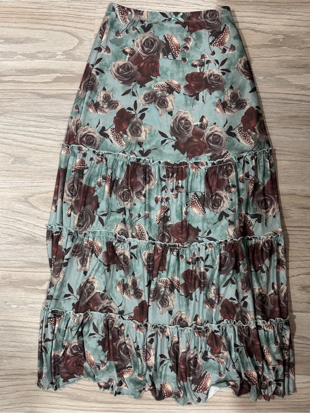 NWT Hot Topic Thorn & Fable Floral Mushroom Fairy Grunge Maxi Skirt Size Small